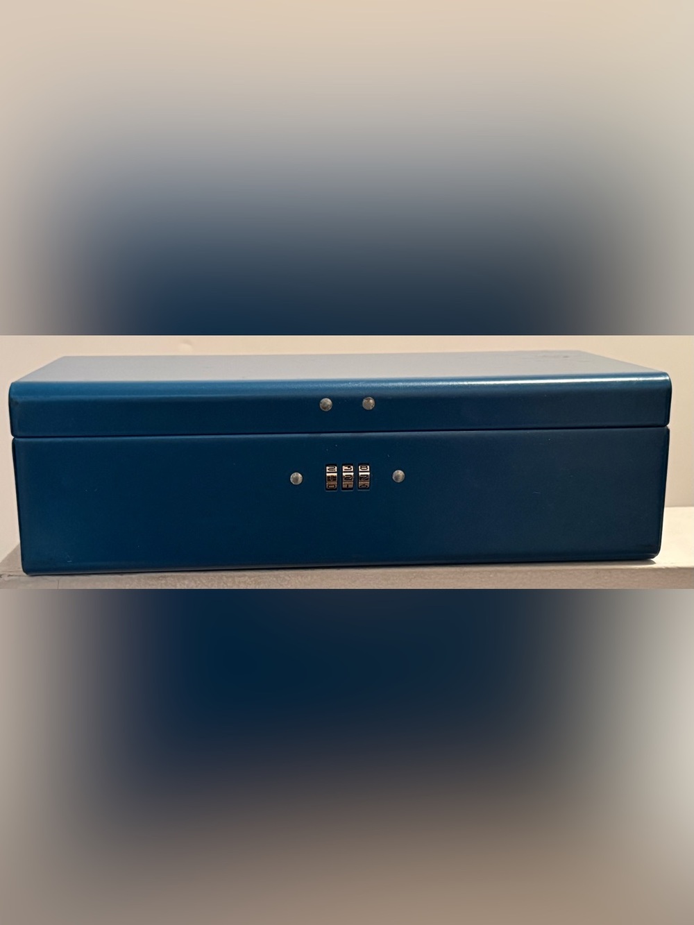 Vintage Durham Policy Box Blue Metal Document Box Sesamee Lock